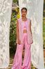 Pink hand embroidered Jacket Set