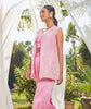 Pink hand embroidered Jacket Set