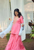 Pink Hand Embroidered Kurta Sharara SeT
