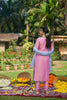 Pink Tissue Hand Embroidered Kurta Set