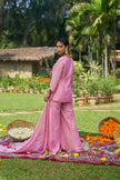 Pink Tissue Hand Embroidered Kurta Sharara Set