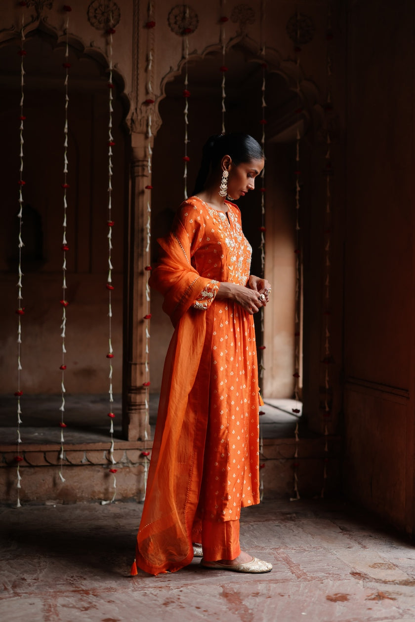 Orange kurta set